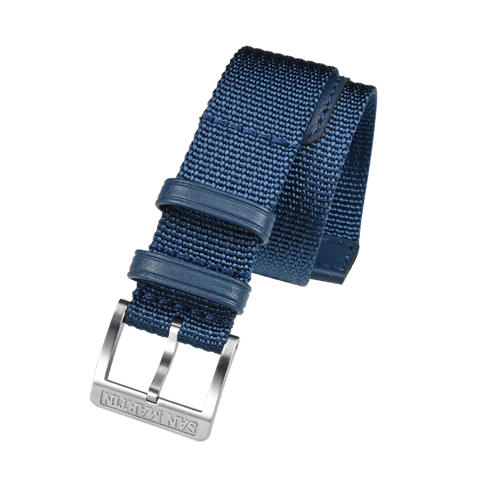 San Martin High Quality Nylon Strap 20mm Pilot Military Watch Band Universal Type Fashion Sports Strap 316L Buckle Watch Parts image 3