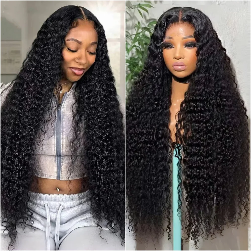 

38-дюймовый парик фронта шнурка с глубокими волнами 13x6 HD, бразильский предварительно выщипанный вьющийся парик, изготовленный из 100% человеческих волос, бесклеевой парик фронта шнурка 5x5