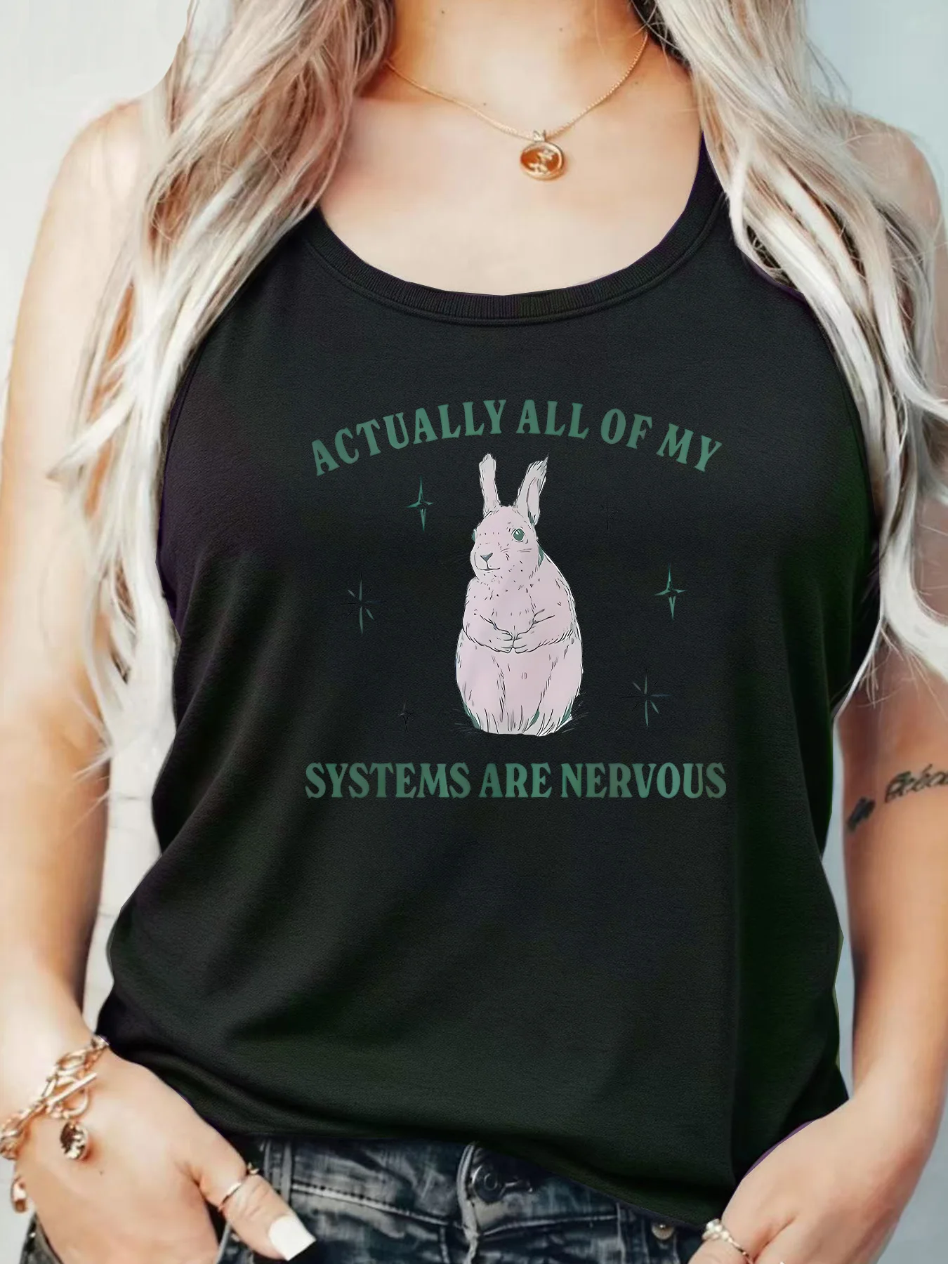 

Loose Fit Printed Pocket T-Shirt for Women with Ribbed Collar round Neck 1-8XL plus Size Comfortable Casual Vest
