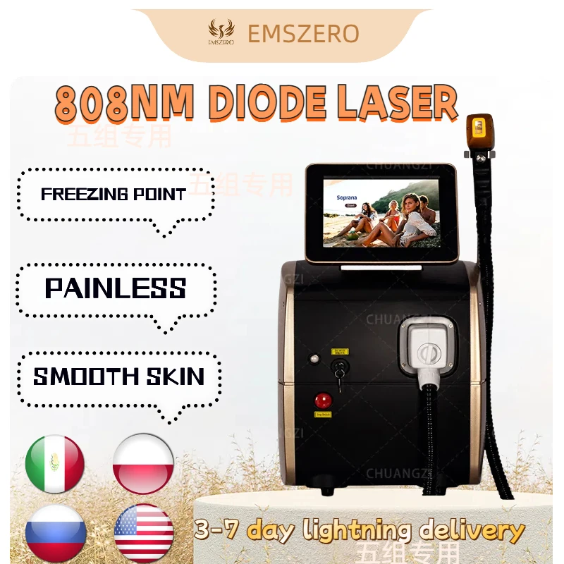 

Diode laser hair removal machine 808nm 755nm 1064nm Depiladora laser freezing point painless permanent hair removal machine