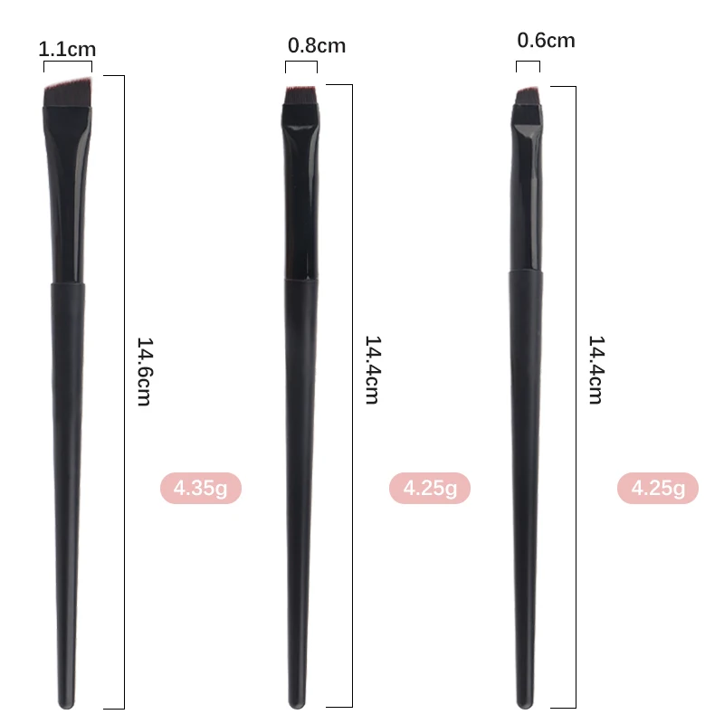 1/3 Pcs Blade Eyeliner Makeup Brush Set Ultra Thin Fine Angle Flat Eyebrow Brushes Under The Eyes Place Precise Detail Brush