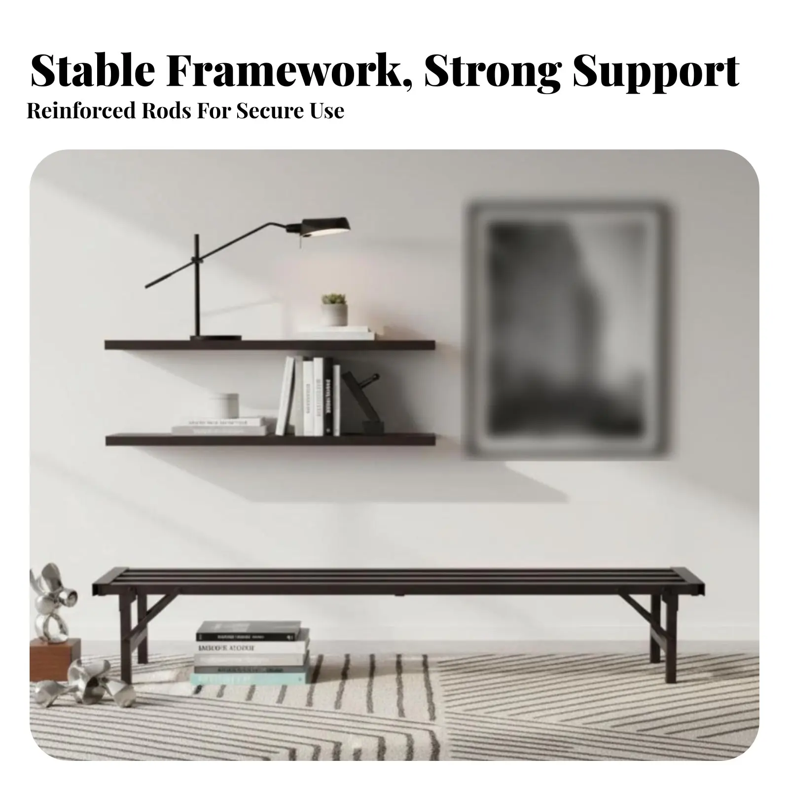 

2 Pieces Folding Shelf Bracket Foldable Wall Mount Easy Installation robustDuty for DIY hobbyists, Small Spaces, Laundry Room