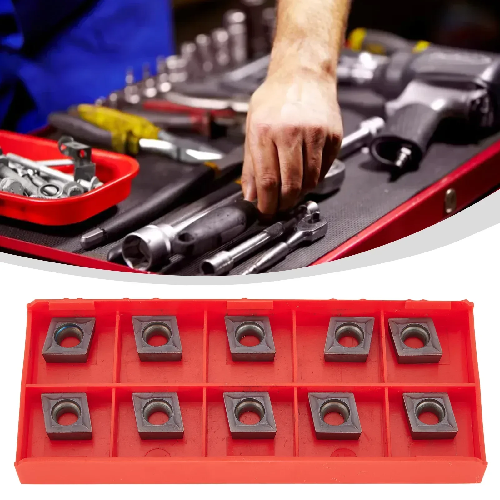 Cost Effective CCMT09T304 VP15TF Carbide Inserts, 10Pcs Set With Box, Accessories Steel For Long Lasting Performance