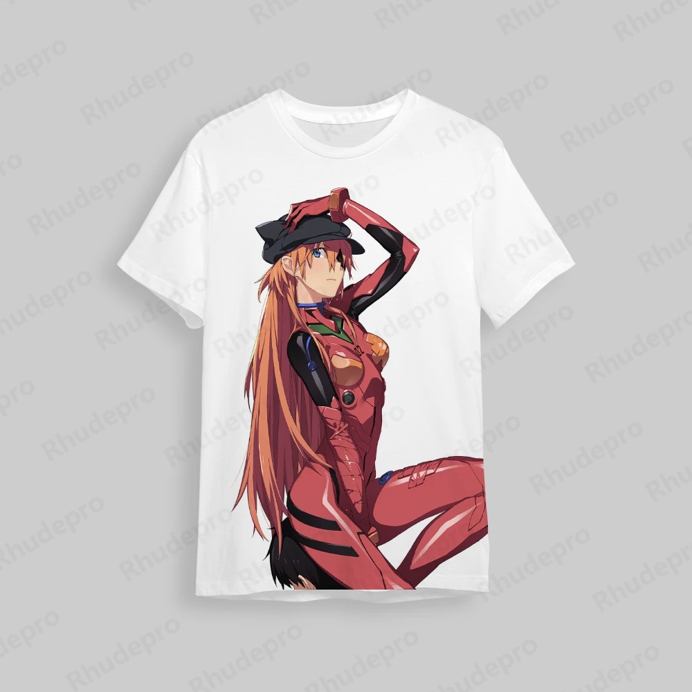 Pakaian pria T-shirt Streetwear Neon Genesis Evangelion Fashion kemeja lengan pendek atasan Hip Hop kaus anak-anak baru