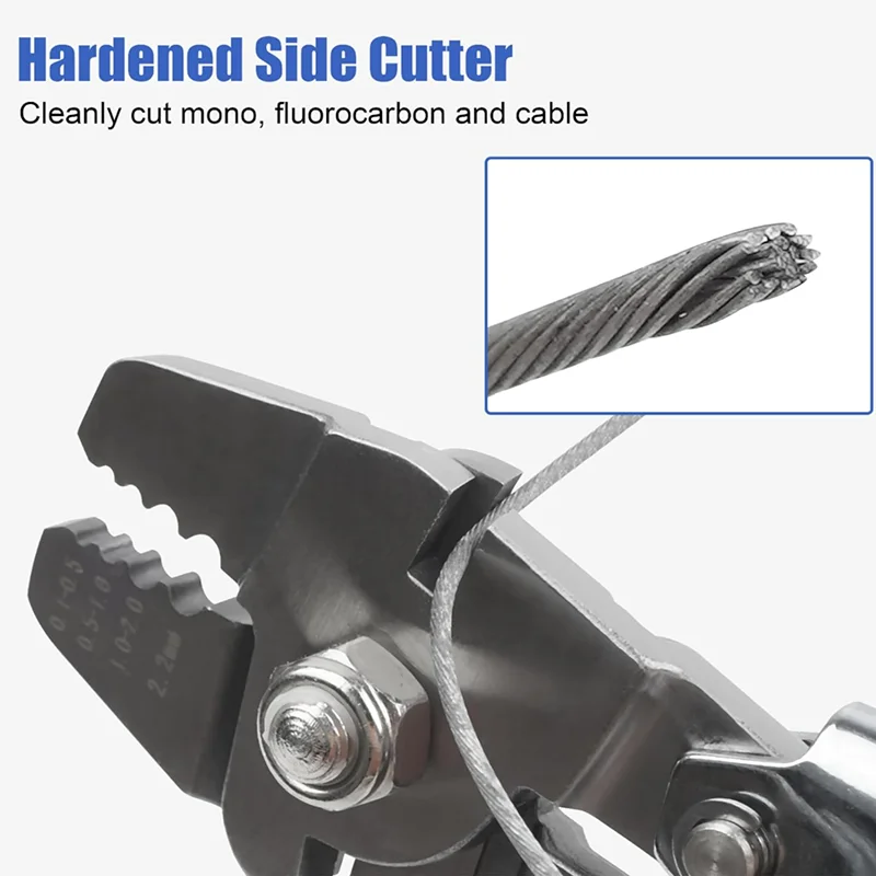 Fishing Crimping Pliers Stainless Steel Hand Crimper Aluminum Brass Loop Sleeve Rigging Kit Wire Rope Crimp Tool