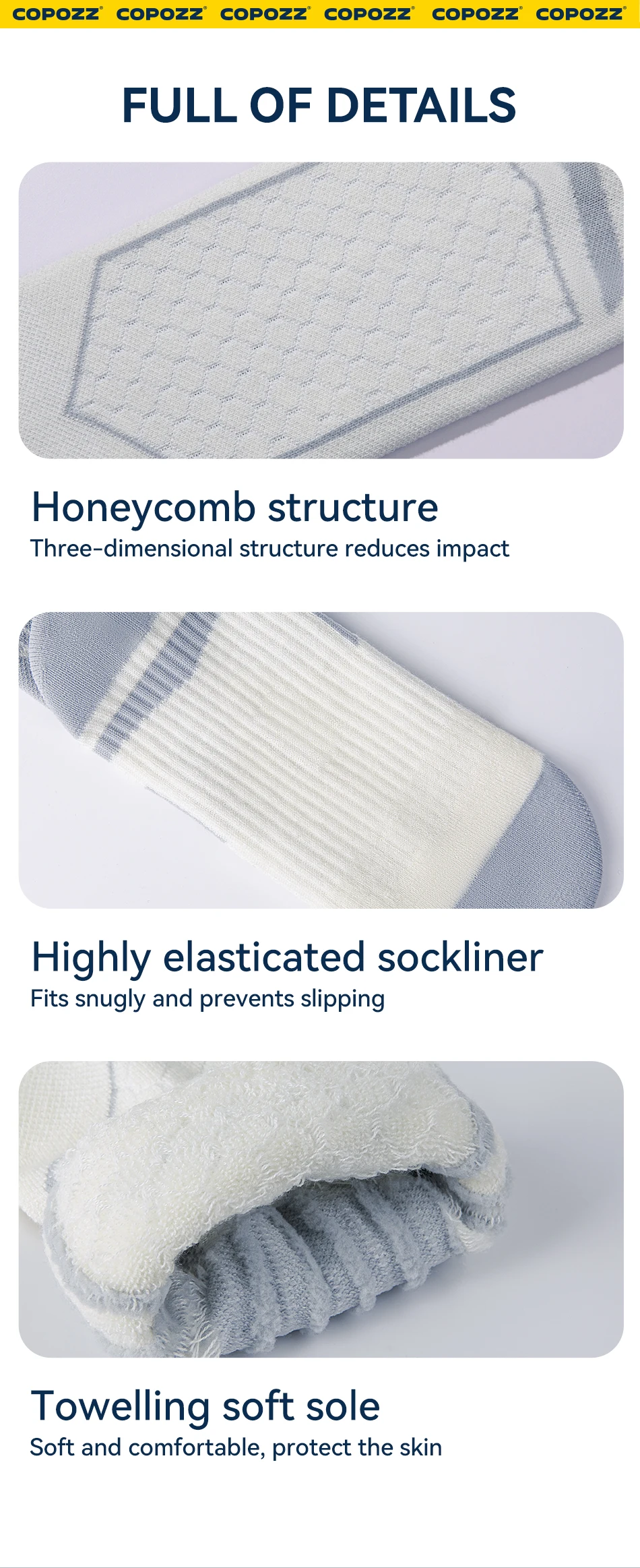 COPOZZ Skisocken aus Merinowolle für Herren und Damen, Outdoor-Wandersocken, verdickt, warm, schweiß, schnell trocknend, kniehoch, lange Socken, Snowboard – Detail 10