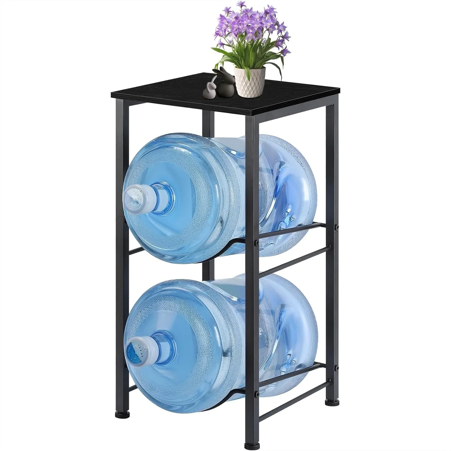 

2 Tier Water Bottle Holder Organizer with Storage Shelf for Kitchen Office