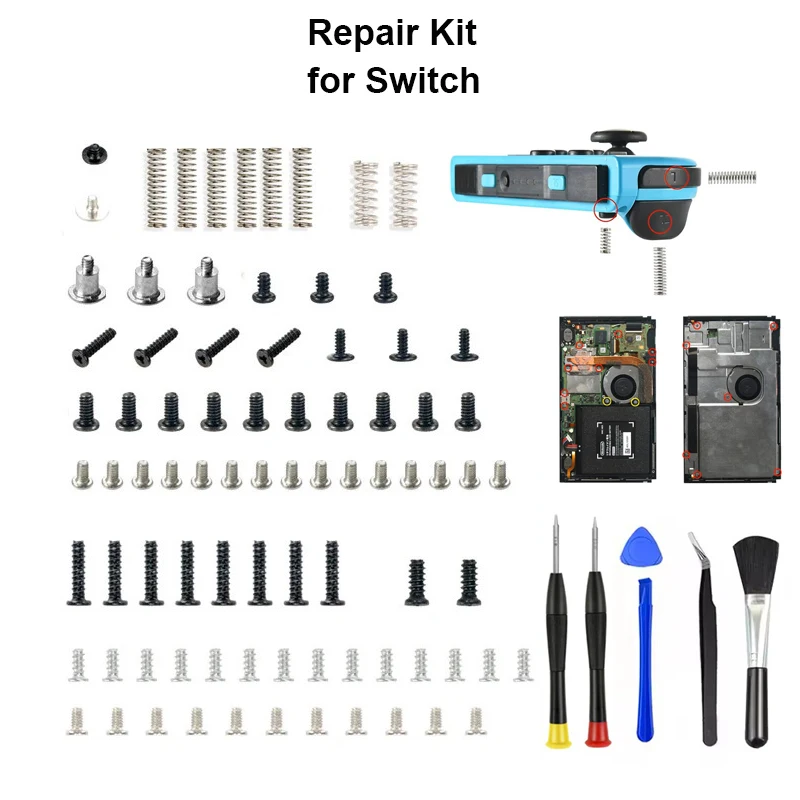 Housing Screws Repair Kit for Switch Console Joycon Tools Screws Set Spring Replacement for Switch Gaming Accessories