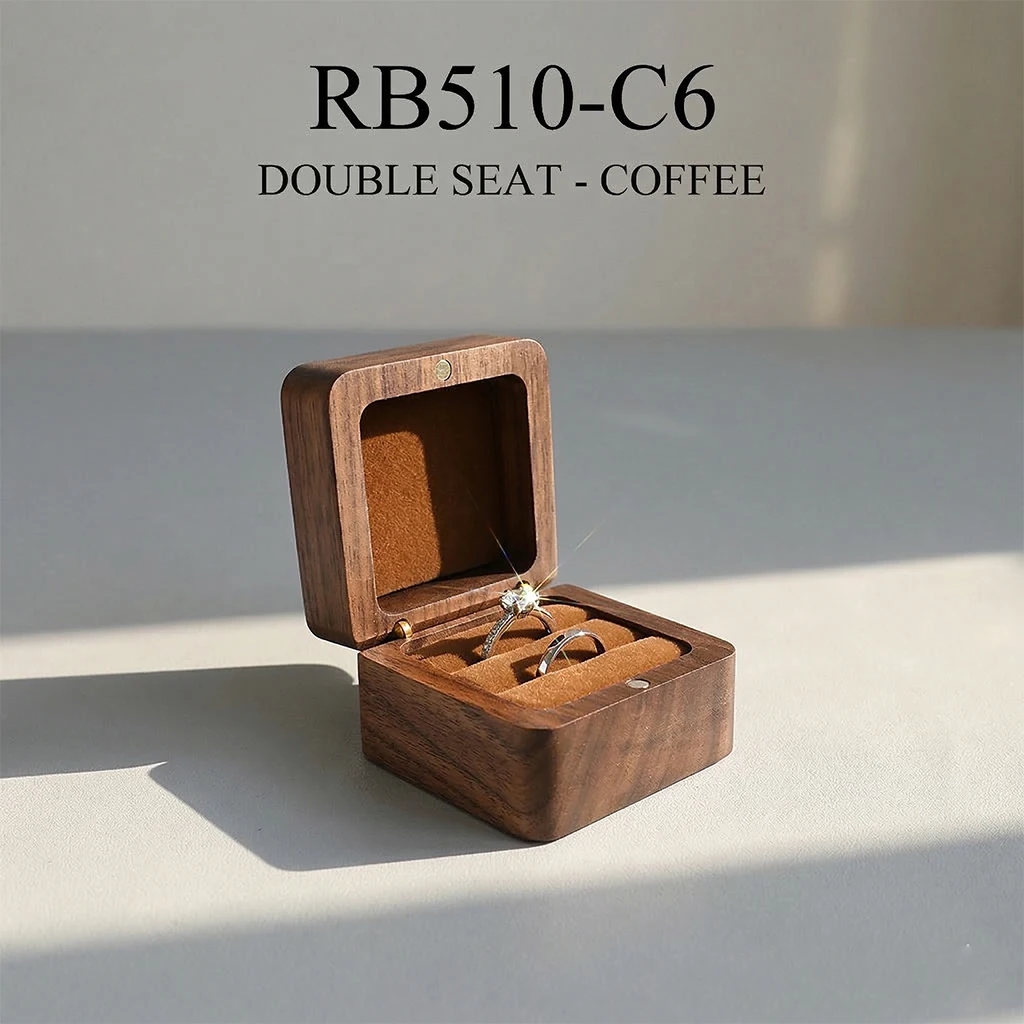 Holz-Ringbox Hochzeits-Schmuckorganizer Geschenkbox Personalisierte Gravur Heiratsantrag Ringhalter Armband Ohrring Verpackung
