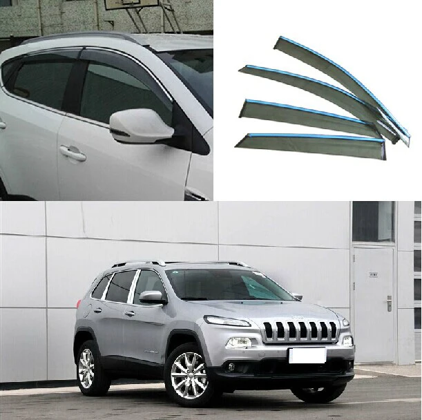 

For Jeep Cherokee Limited 2014 2015 2016 2017 Window Wind Deflector Visor Rain/Sun Guard Vent Car Accessories Stickers