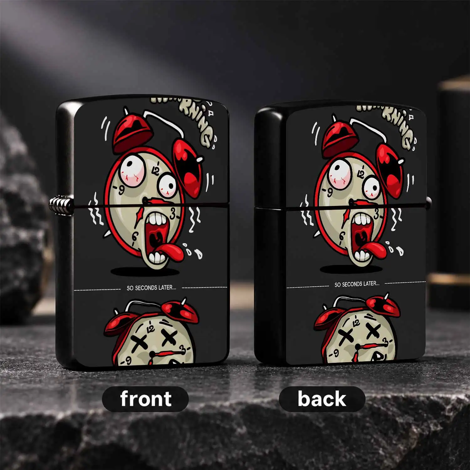 Fun Cartoon Alarm Themed Portable Everyday Use Item, Creative Stylish Unique Gift For Friends, Suitable For All Scenarios, Novelty Quirky Decorative Accessory With Playful Exhausted Clock Pattern, Delicate Present For Y A Humorous And Inter