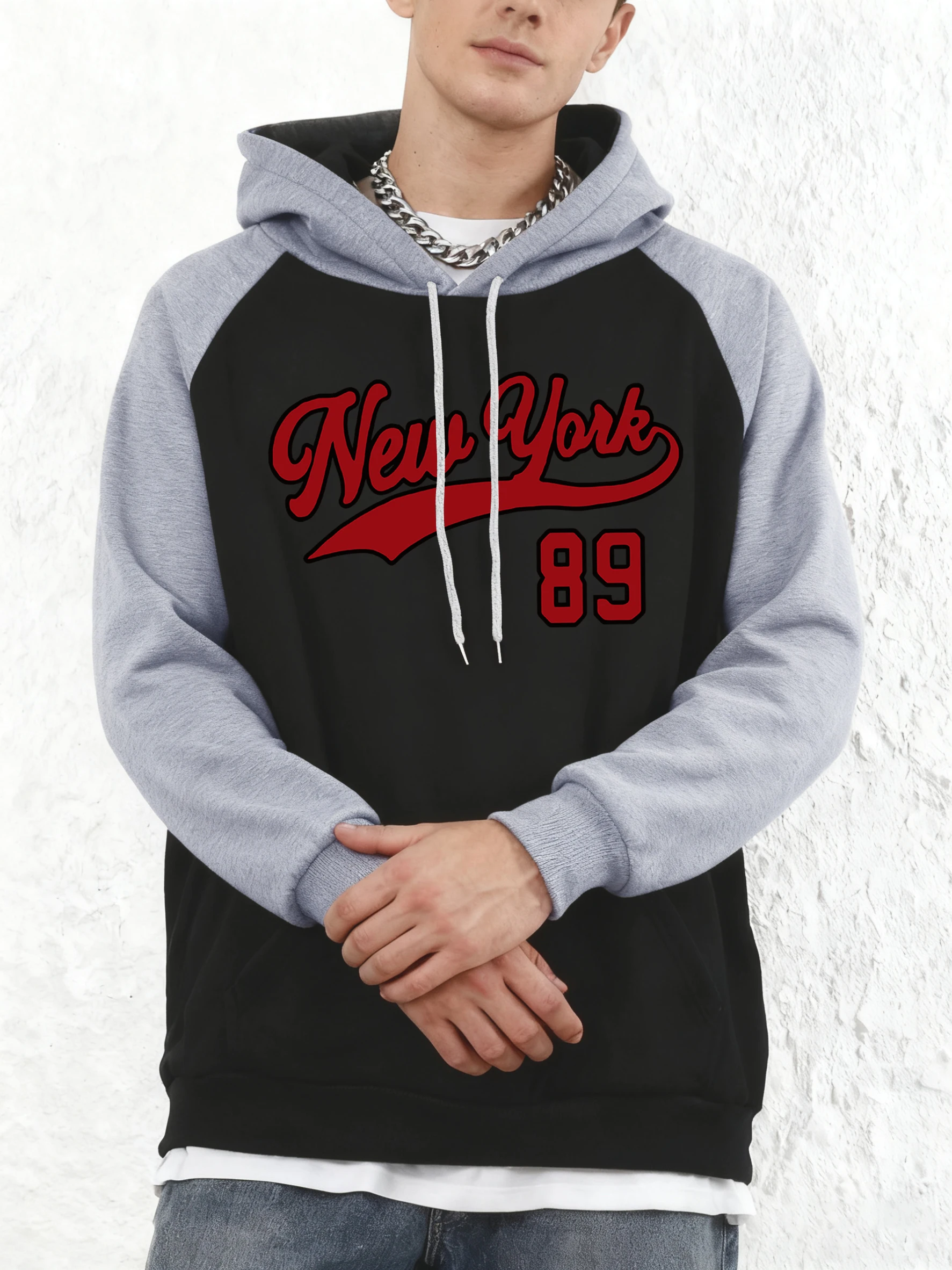 

Новая толстовка унисекс New York Number 89 с принтом, повседневная, спортивная, свободного кроя, утепленная, оверсайз, мягкая, уличная, мужская