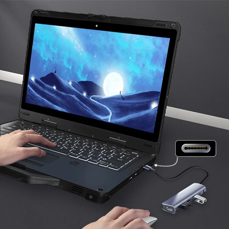 13.3 inch Aluminum Alloy Machine Intel i5 CPU Computer Laptop With Fingerprint Multi-Function Rich Interface RJ45 RS232