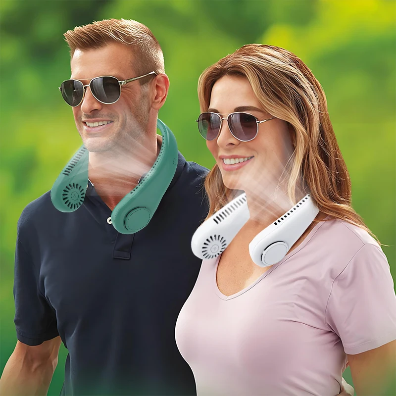 Hands-Free Cooling Device, 4000mAh Portable Rechargeable Neck Fan, 3 Speed Modes Adjustable