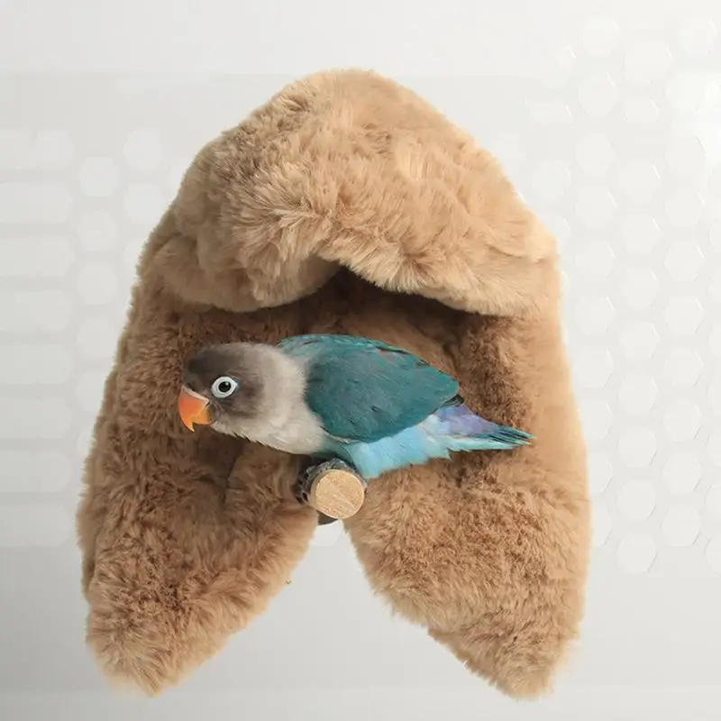 

Warm Bird Hammock Shawl Soft Plush Nest Corner Parrot Blanket Pet Hanging Tent Cage Decoration Windproof Birds Nest Supplies