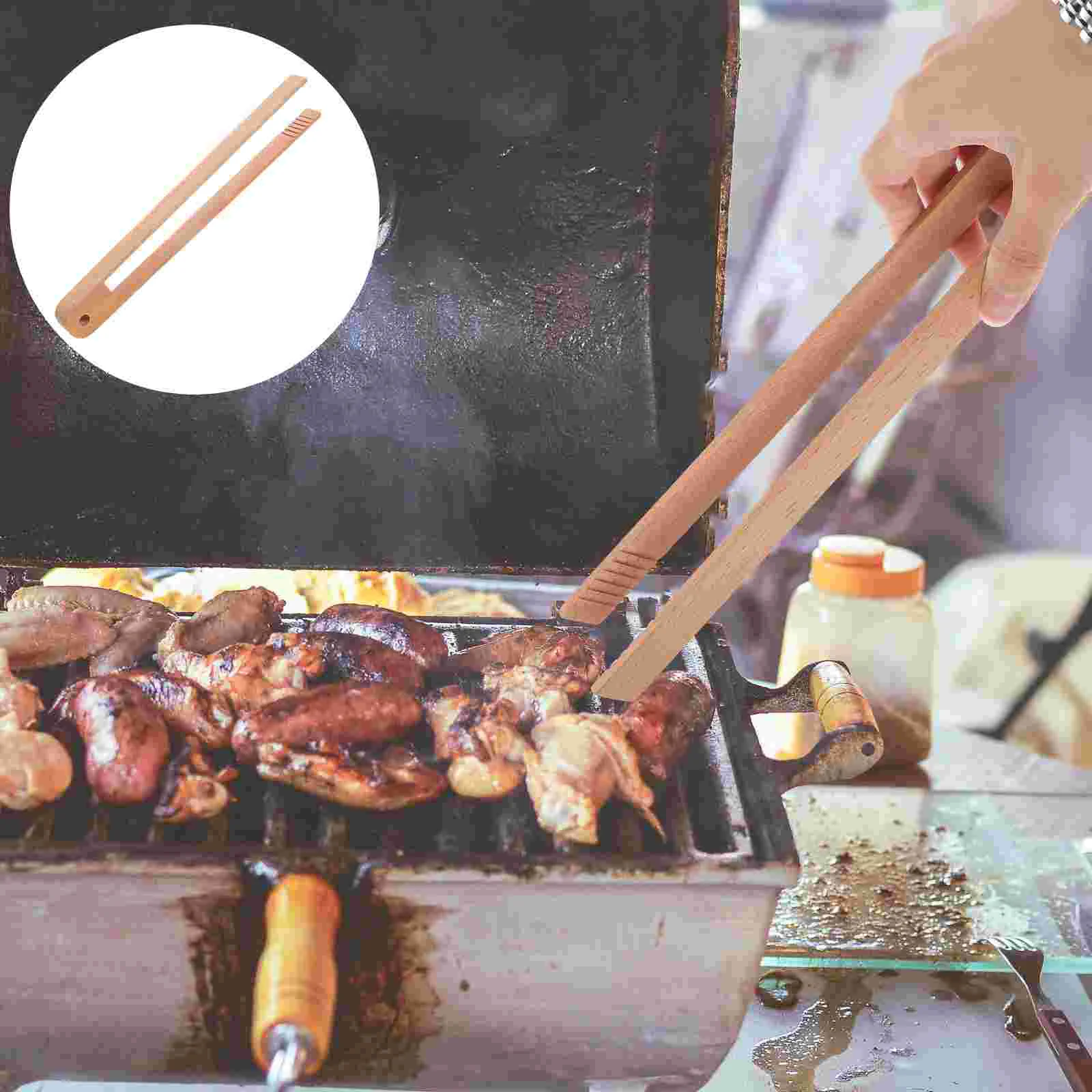 

Toaster Bamboo Bread Tongs Supplies Food Clip Wooden Serving Clips