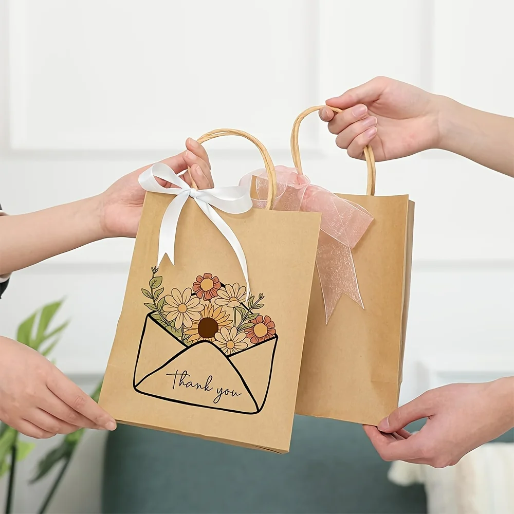 75pcs Medium-Sized Brown Paper Bags with Handles - Sturdy, Easy-to-Carry, Space-Saving, and Convenient for  - Perfect for Small