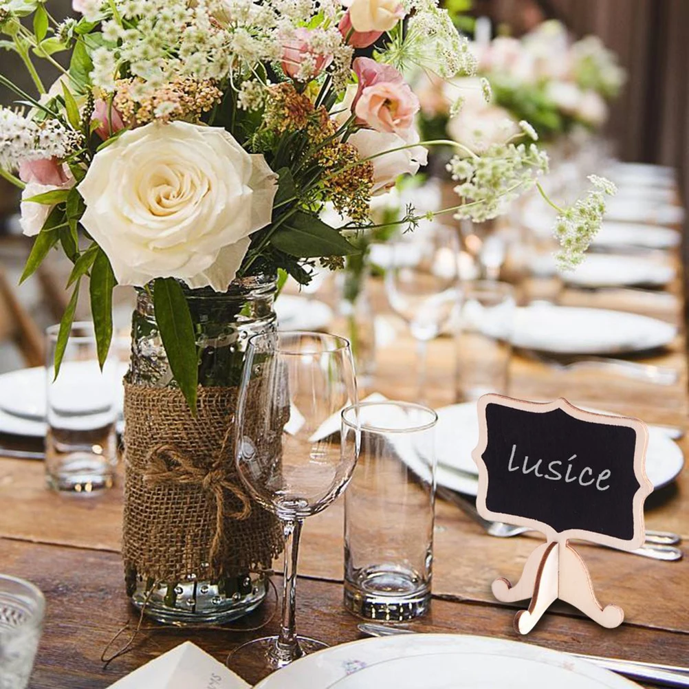 14 قطعة سبورة صغيرة مع حامل مثالية لطاولة لافتات بطاقات المعايدة تذكير الأسرة مكتب ملاحظات احتفالية الطرف الديكور #1