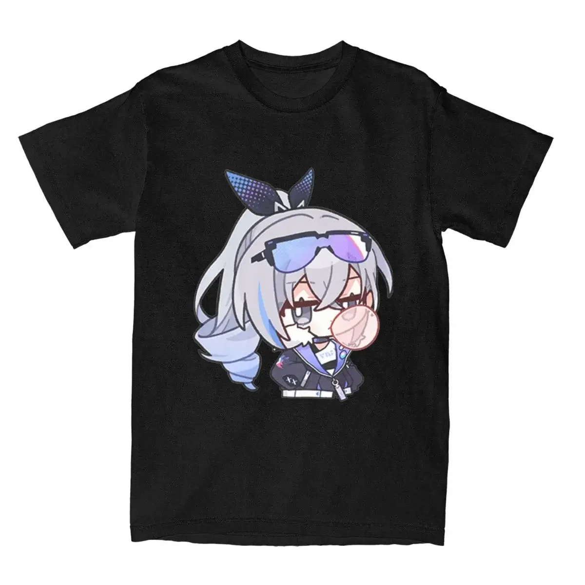 Men Women Cartoon Silver Wolf Honkai  Rail Game T Shirts Stuff gaming Cotton Tops T-shirt Vintage Tee Shirt All Seasons