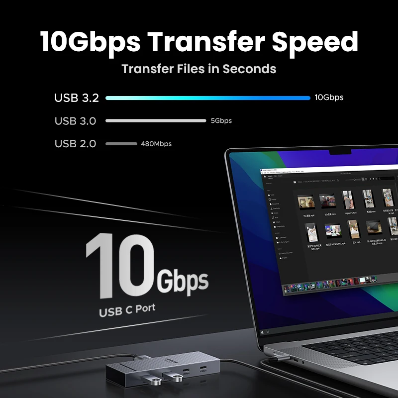 UGREEN USB C HUB Dual HDMI 7-in-1 Type-C to 4K60Hz 2HDMI 10Gbps USB-A&C Ports PD100W for MacBookPro Laptop USB Splitter Docking