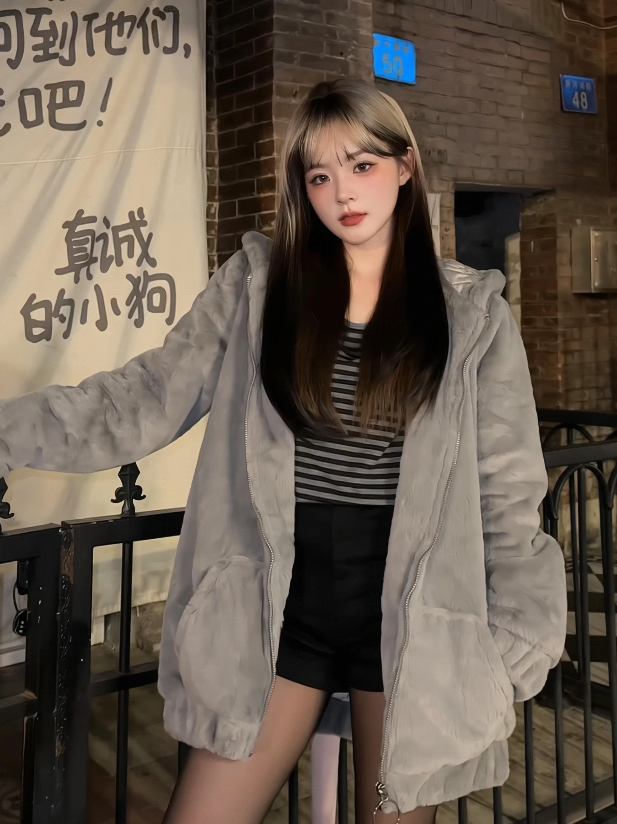 Halloween Weihnachten Cos Plüsch Jacke Winter Neue Subkultur Y2K Zip Mit Kapuze Faux Pelz Jacke Hot Girl Punk Stil Pelz Mäntel Frauen