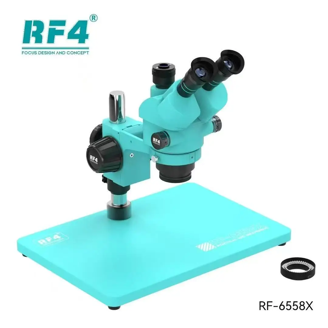 

RF4 RF-6558X Trinocular High-definition Microscope for Mobile Phone Motherboard Repair 6.5-58 Times Continuous Zoom