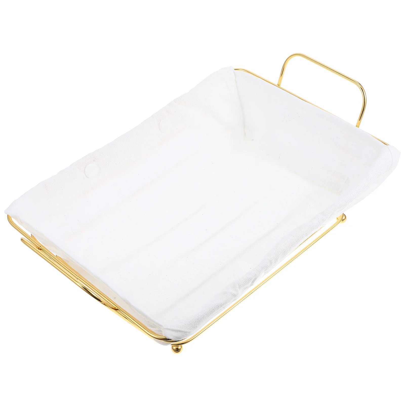 

Durable Metal Wire Basket Gold Rectangular Food Storage for Fruits Bread Pantry Organizer Rectangle Food Basket