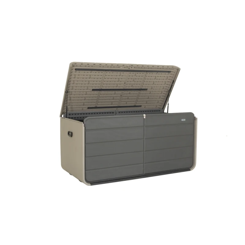 

260 Gallon Plastic Deck Box, Large Patio Storage Box with Lock, Wheels & Waterproof Lid for Outdoor Cushions, Garden and Pool Su