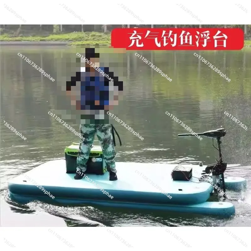 Inflatable floating platform, fishing platform Floating fishing platform Portable fishing boat Air cushion net flat boat