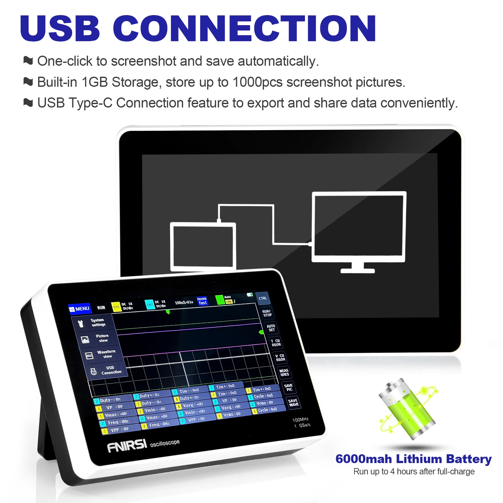 ออสซิลโลสโคปแบบแท็บเล็ตหน้าจอส - Handheld Tablet Oscilloscope Touchscreen 100Mhz บทวิจารณ์และราคา