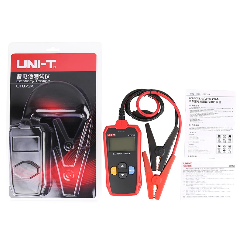 UNI-T Tester akumulatora samochodowego 12V 24V DC analizator ładowarki UT673A UT675A Tester obciążenia pojemności Test układu rozruchowego 40-2000CCA — zdjęcie 7
