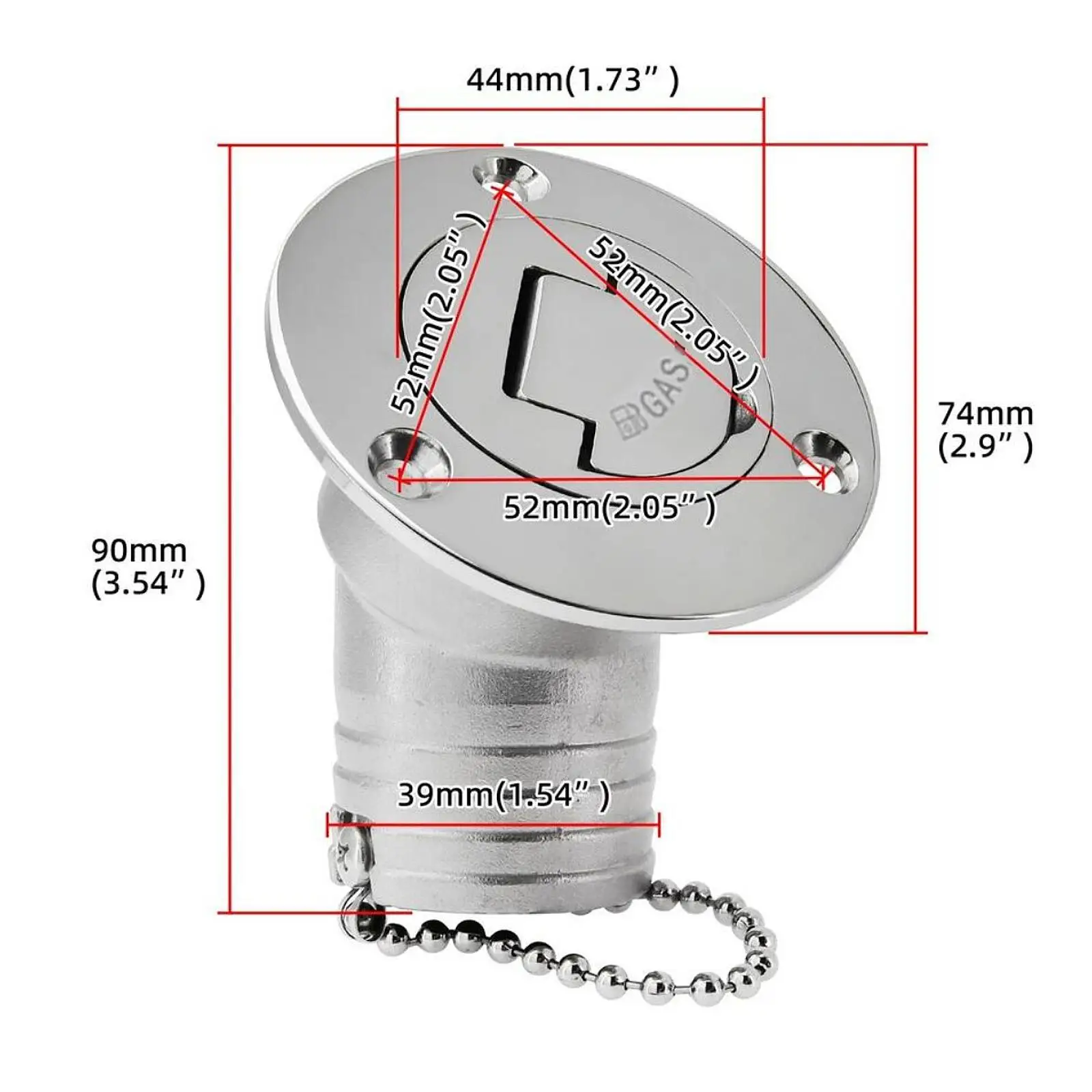 Generic غطاء حشو سطح السفينة بدون مفتاح لخرطوم 38 مم، أجهزة بحرية مريحة عالية الأداء للجرارات والمقطورات واليخوت