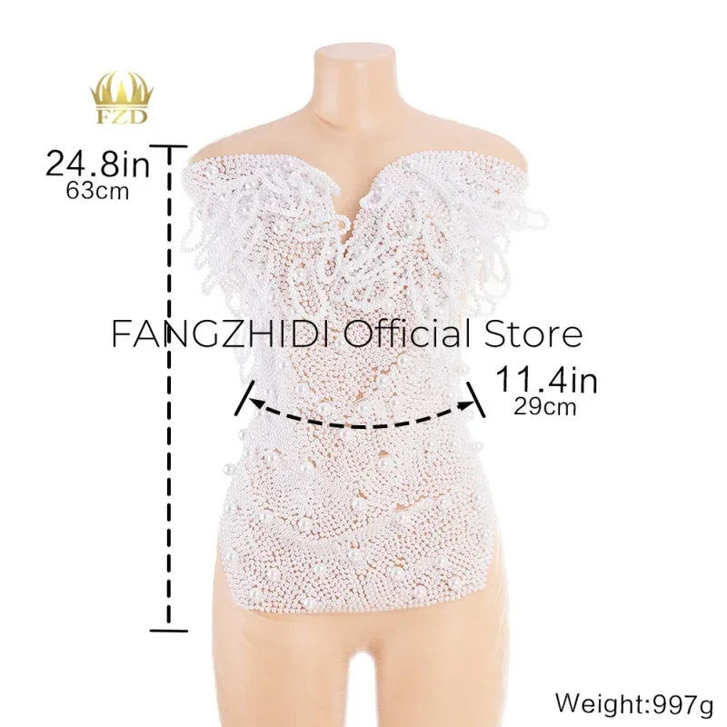 

FZD Single-Sided Silver Rhinestone Bodice Appliqué, Hand-Stitched for Prom Dresses & Elegant Dress Clothing Accessories