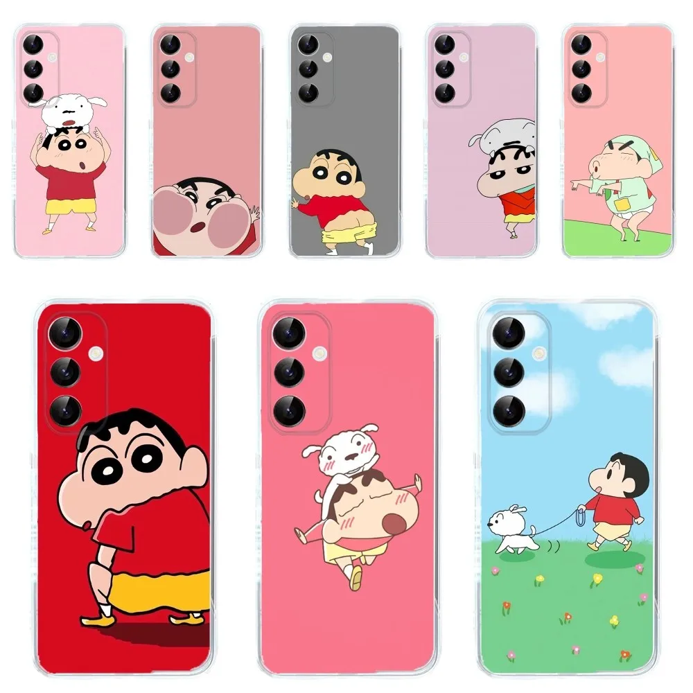 C-Crayon S-ShinChan-S Cutoon Phone Case For Samsung Galaxy A71,70,52,51,40,31,A50,30S,21S,Note20ultra Transparent Cover