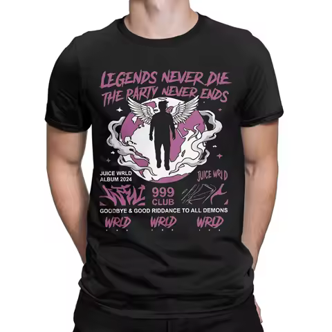 Funny Juice WRLD Legends Never Die T Shirt Men Cotton Short Sleeve Round Neck Summer Top Tee