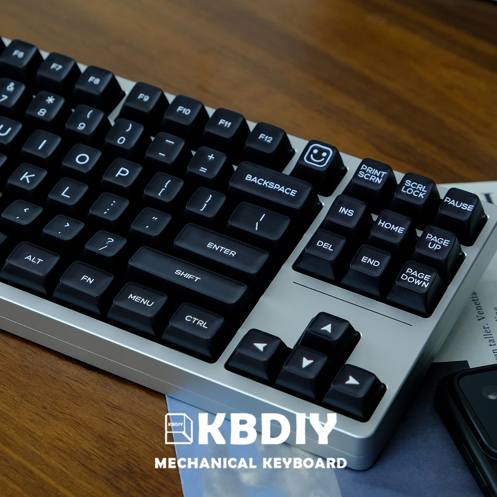 KBDiy 142 Keys/Set Keyboard Keycap SA Profile ABS Black Translucent Keycaps for Mechanical Gaming Custom for K500 GMK67 64 61 87