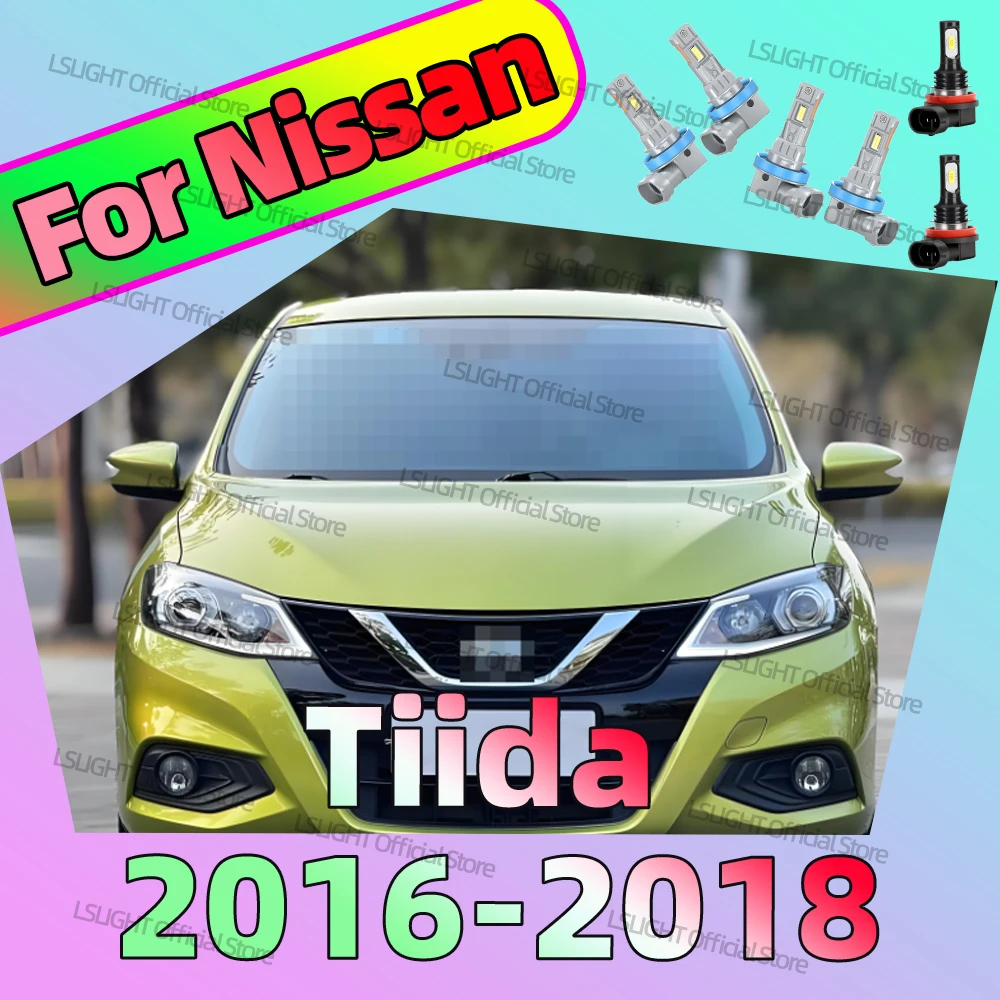 

2/6 шт. для Nissan Tiida 2016 2017 2018 светодиодные фары 3570 CSP дальнего и ближнего света 6000K противотуманные фары 12 В комплект для переоборудования автомобиля