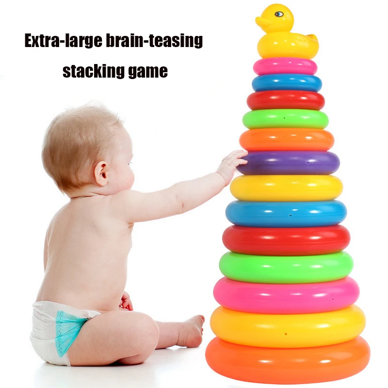 Baby Toy Rolling Ball Rainbow Tower Montessori Educational Games For Babies Stacking Track Baby Development Toys 1 2 3 Years
