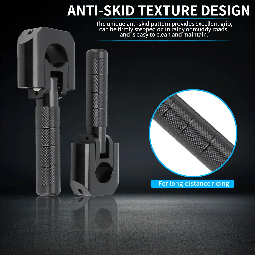 Pedal de descanso para barra de colisão de aventura, 7/8 "-1.25", para klr650 dr650 xr650l tenere 700 v-storm adv dirt bike dual sport