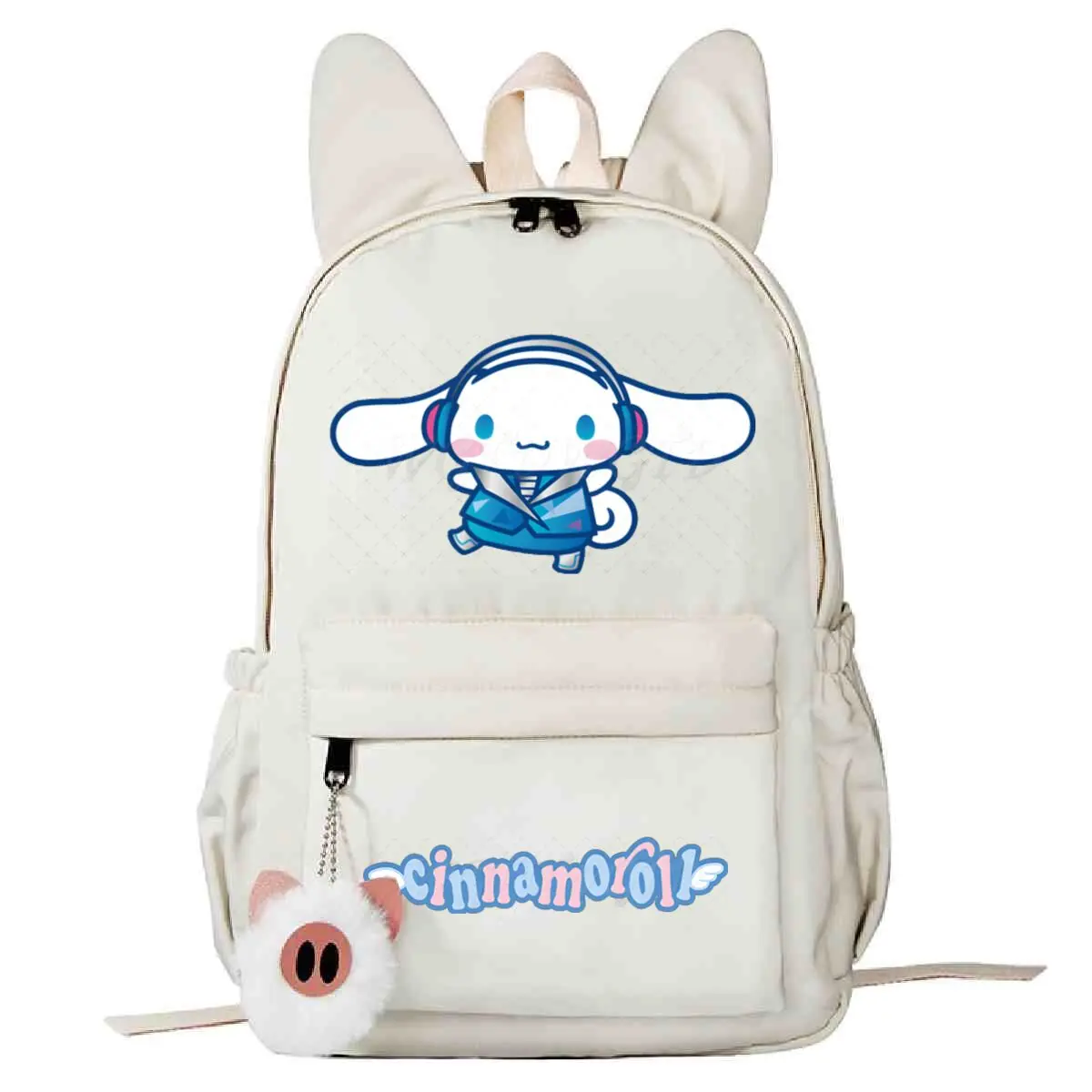 

Милый рюкзак Cinnamoroll для девочек и мальчиков, детский рюкзак-подросток, повседневные школьные ранцы с кроличьими ушками, дорожные рюкзаки, подарки Mochila