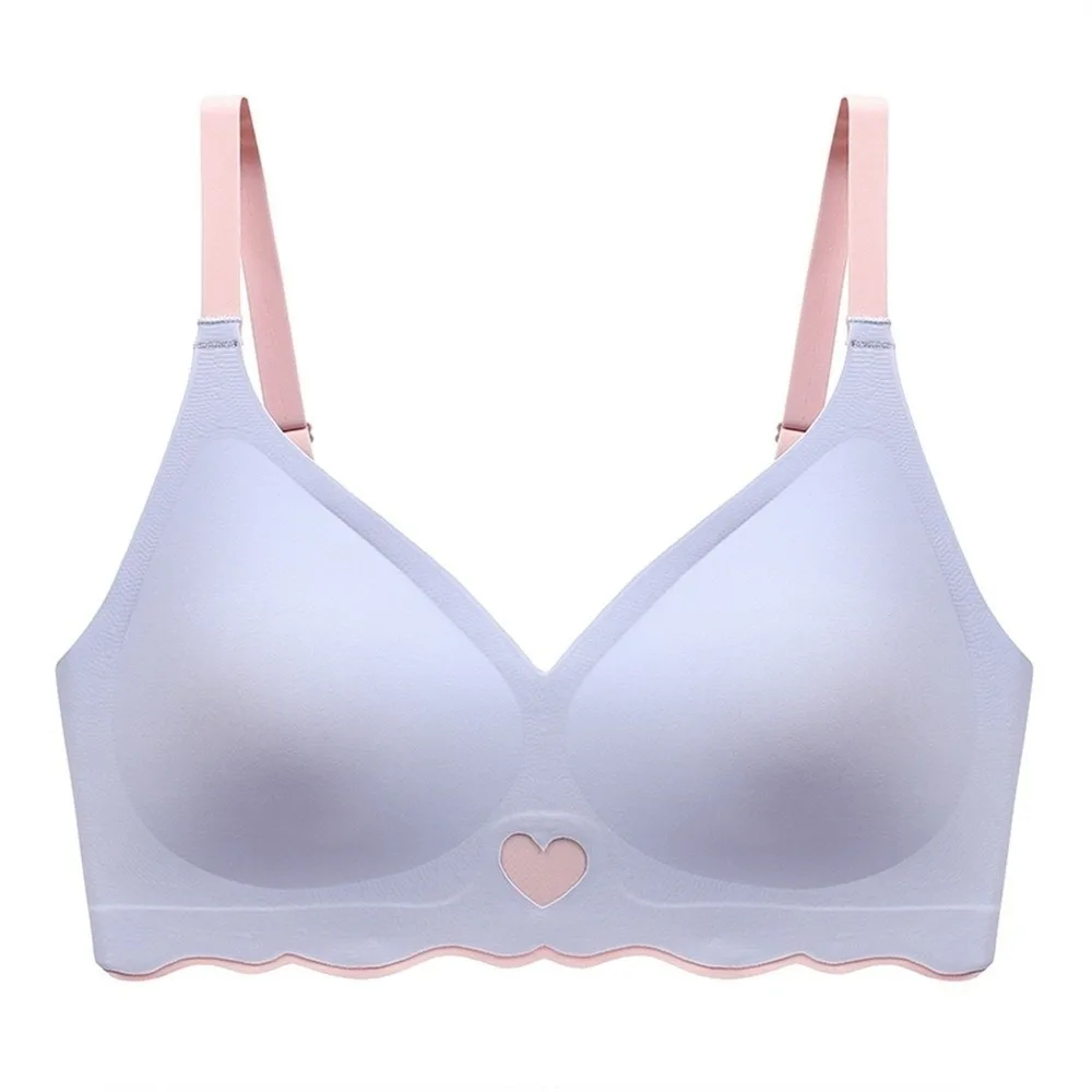 

Heart Close-fitting Wireless Bra Shockproof Gathered Breasts Seamless Bralette Adjustable Lingerie Sports Bra Pilates