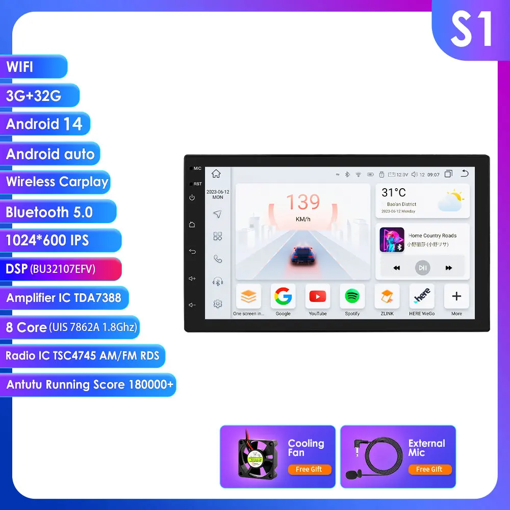 Autoradio 2 Din 7 ″ Android Multimedia Speler Gps Wifi Bluetooth Speler Voor Universele Autoradio Stereo Video Navigatie Swc Wifi