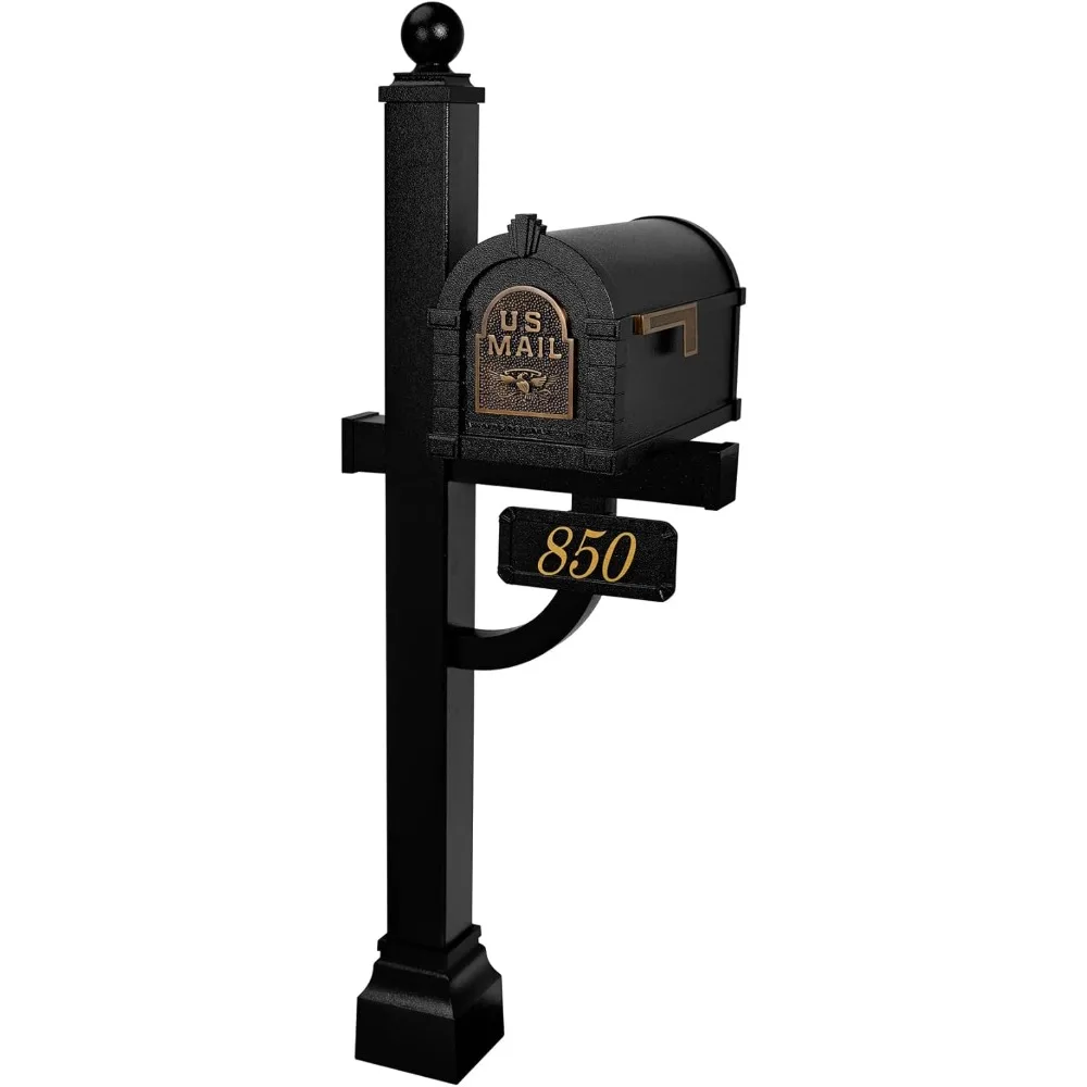 Gaines - Keystone Series Mailbox - Black with Antique Bronze Eagle