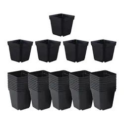 50 Pieces Nursery Pots Flower Planter Decoration Plastic Seed Starting Pot Plant Pot for Window Sill Office Balcony Room Garden