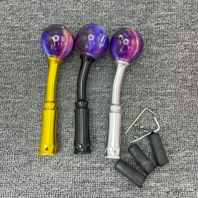 Galaxy Starry Sky Round Ball Gear Shift Knob Manual Transmission Universal Car Shifter Lever Handle Interior Accessories Gifts