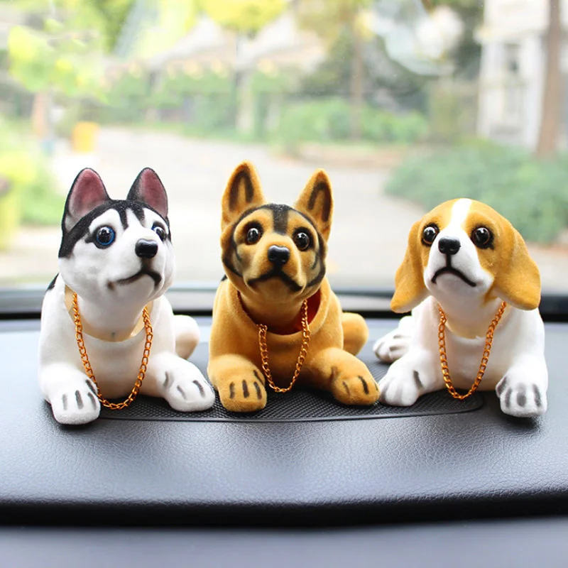 

Car Doll Husky Beagle St Bernard Shepherd Shake Head Dog Decoration Car Interior Decoration Cute Creative Gift Tabletop Ornament