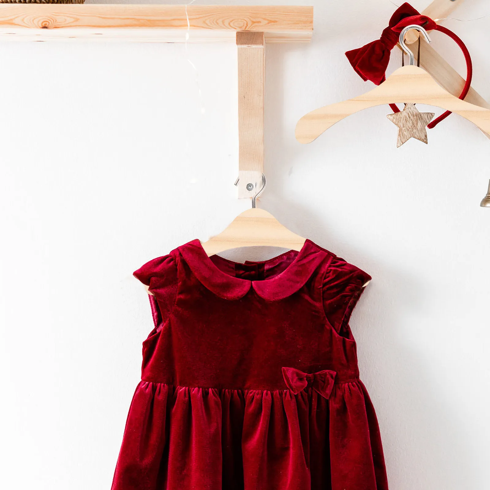 

10 шт. миниатюрных деревянных вешалок для одежды, совместимых с куклами BJD, DOD, LUTS, бамбуковая подставка для нарядов