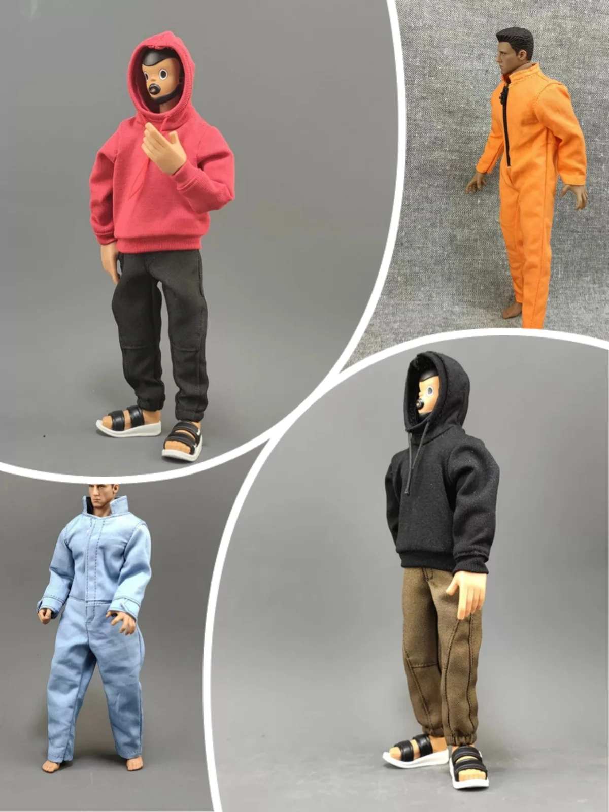 

【Only Clothes】1/12 1/10 Scale Male Soldier Clothing Accessory Hoodie Casual Pants Bodysuit Fit 6'' 7''Action Figure Model Toys