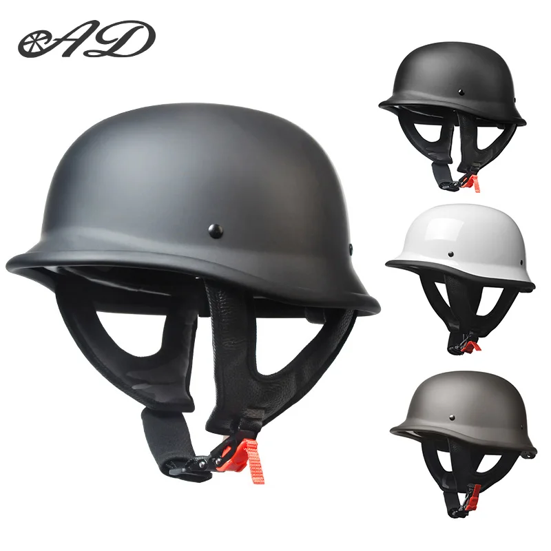 Hot Sale Unisex Retro ABS Motorcycle Half Face Helmet Vintage Motocross Motorbike Gear Germany Style AD Factory Wholesale