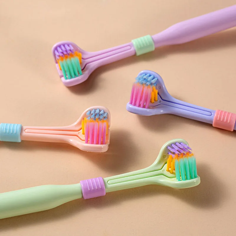 Brosse à dents à poils souples à trois côtés pour adultes, poils ultra fins